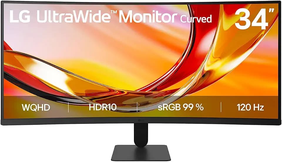 LG UltraWide™ 34U601B-B 34 Zoll 21:9 Curved UWQHD VA Monitor, 120Hz, HDR10, AMD FreeSync Premium, 99% sRGB, 1x HDMI 2.0, 1x DisplayPort 1.4, Schwarz