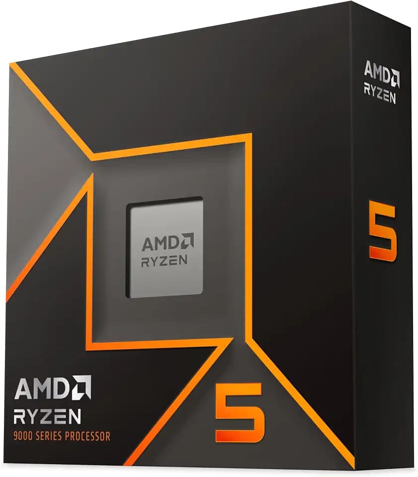 AMD Ryzen 5 9600X Prozessor (Radeon Grafik Included, 6 Kerne/12 Threads, 65W DTP, Sockel AM5, Cache 38MB, Bis zu 5.4 GHz max Boost Frequenz, Kein Kühler)