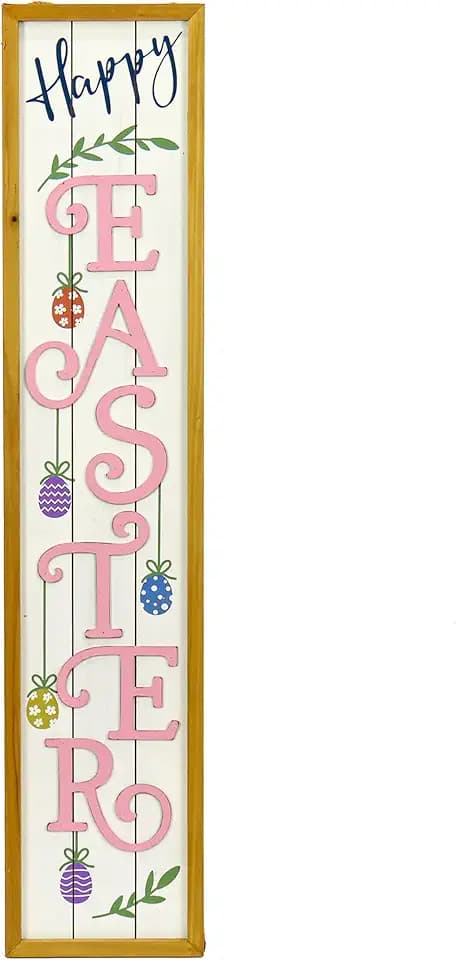 National Tree Company Decorated Easter Sign Porch Decoration, Easter Collection, 43 Inches
