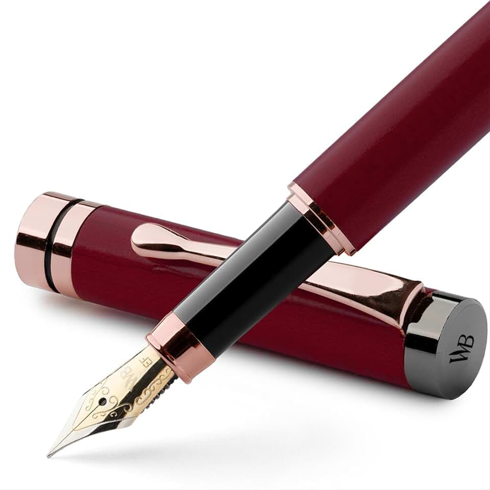 Wordsworth & Black Bamboo Wood Fountain Pen Set for Writing, Extra Fine Nib
