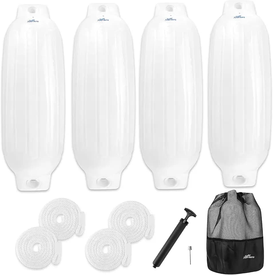Affordura Boat Fender 4 Pack Boat Bumpers Fenders with 4 Ropes