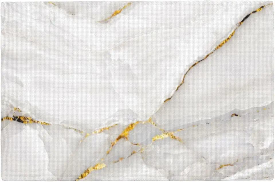 Fiokroo Marble with Golden Line Texture Placemats Set of 4 Table Mats Table Tableware Place Mats with Non-Slip Heat-Resistant Washable for Dining Home Kitchen Party Indoor 4PCS