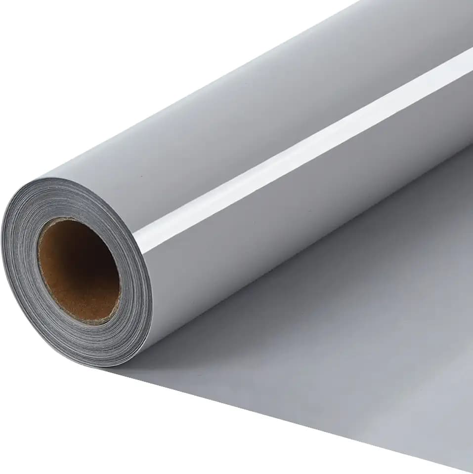 HTVVETUR HTV Iron on Vinyl 12Inch by 35ft Roll, Gray Heat Transfer Vinyl