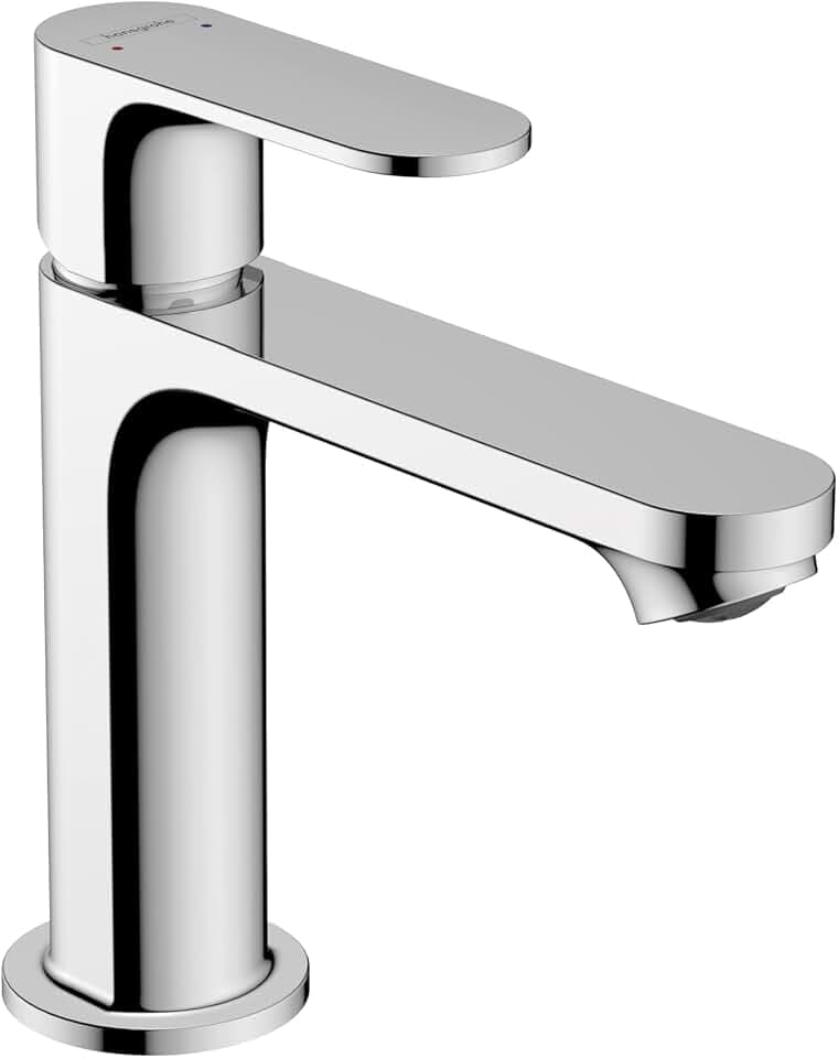 hansgrohe Rebris S Bathroom Faucet, 1 Hole, Single Handle, Bathroom Sink Faucet for Vanity with Pop-Up Drain Assembly, 1.2 GPM, Chrome, 72517001