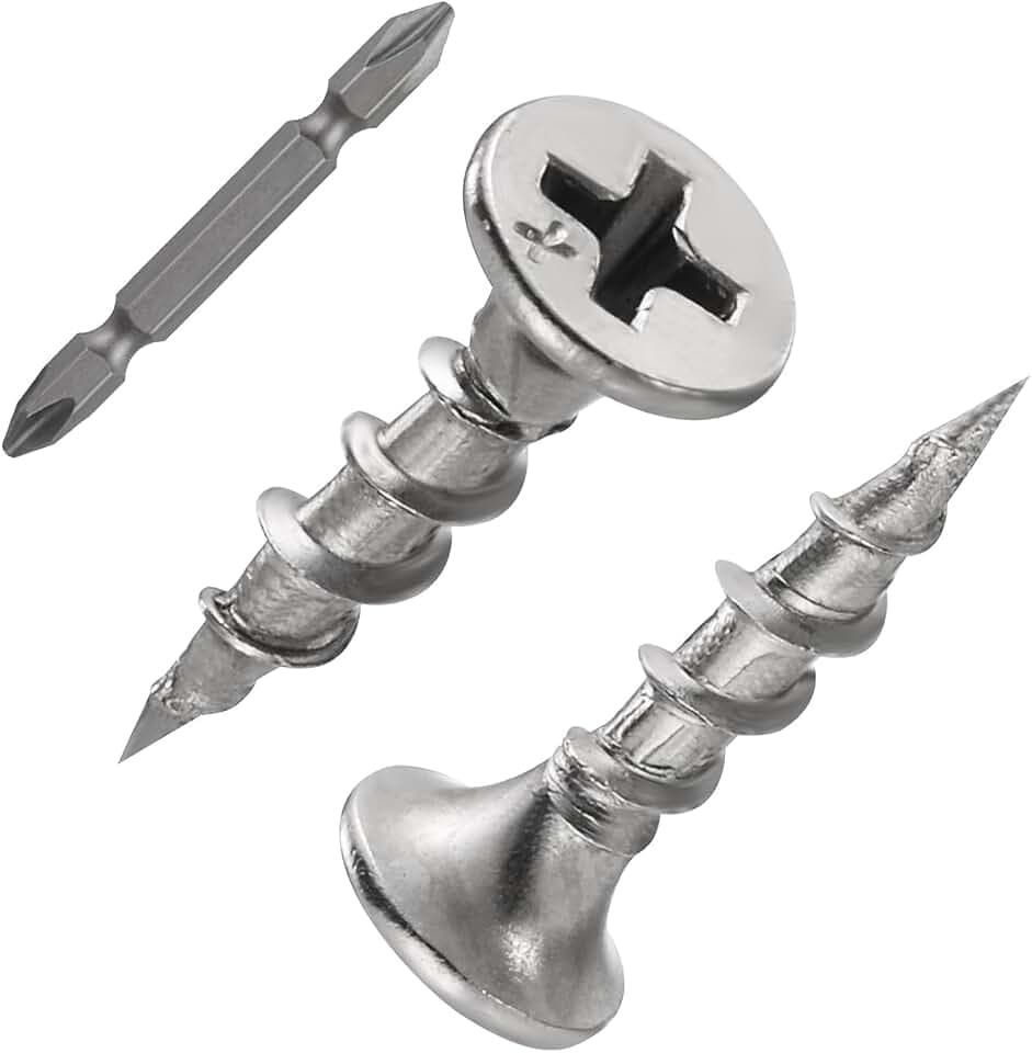 Wensilon (340 pcs)#6X3/4 410 Stainless Steel Fastener Drywall Screws-Phillips with coarse Threaded tip, Suitable for Drywall Slate, Wood, etc.(1 pounds)