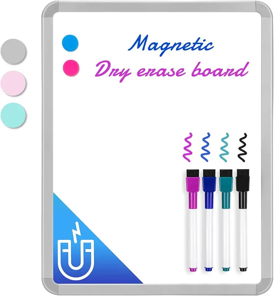 VUSIGN Magnetic Dry Erase Board, 14 x 11 Inches White Board, Gray