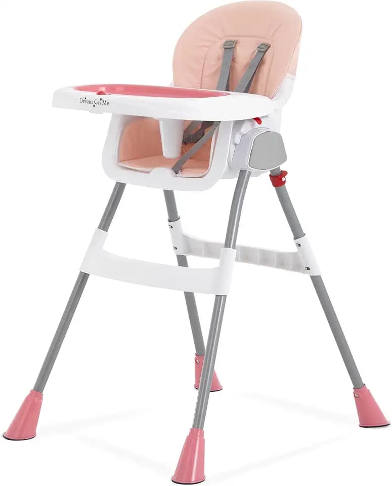 Dream On Me TableTalk 2-in-1 Convertible High Chair, 5-Point Harness, Pink