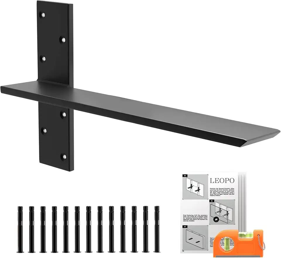 LEOPO 3/8" Thick Free Hanging T Shelf Bracket(2-Pack), 24" L x 2.5" W