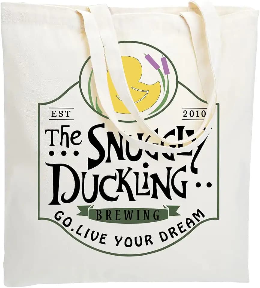 WZJHCL Tangled Inspired Tote Bag Snuggly Duckling Tote Shopping Bag Live Your Dream Reusable Grocery Tote Bag Rapunzel Gift (Duckling Tote Bag)