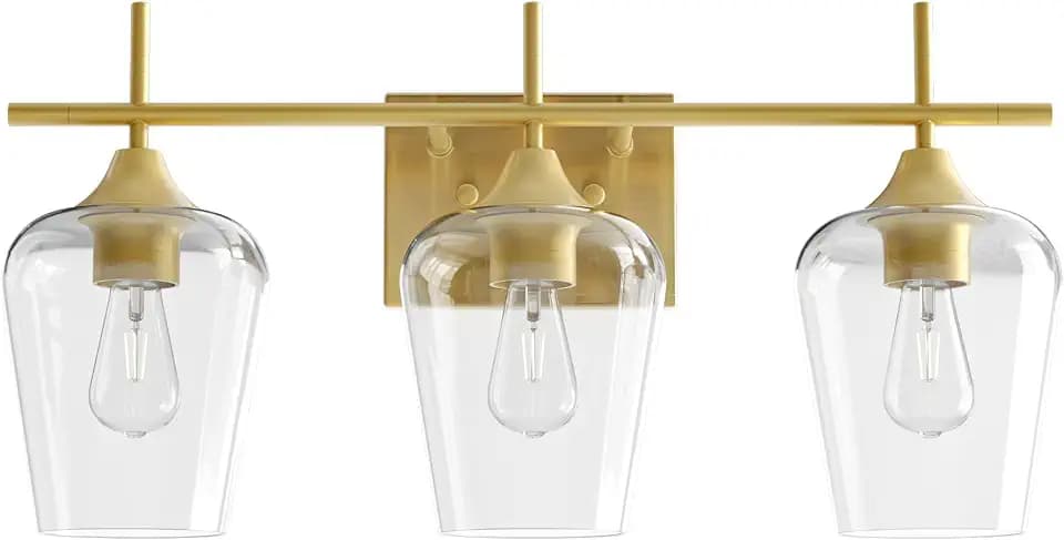 VONLUCE 3 Light Bathroom Vanity Light Fixture,Brushed Gold