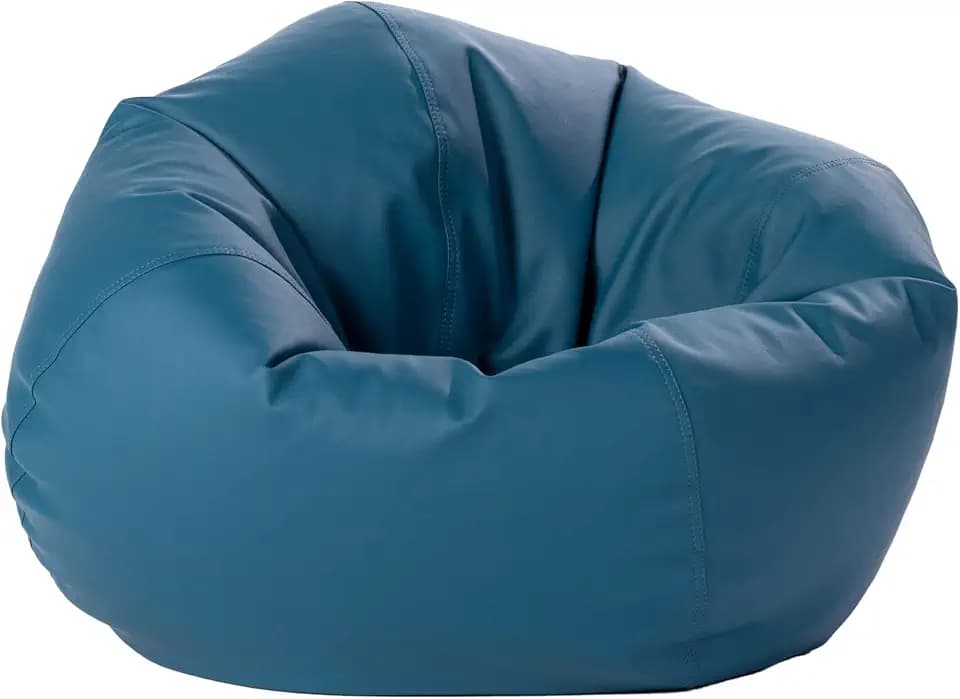 FDP Essentials 30" Round Vinyl Bean Bag - Peacock, 15164-345