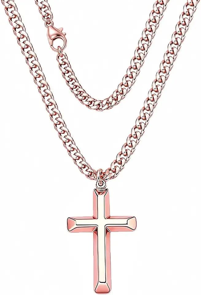 99.9% Pure Copper Cross Necklace for Men & Women