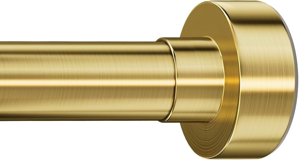 YNL Tension Curtain Rod, 34-66 in, No Drill Spring Rod, Brushed Gold