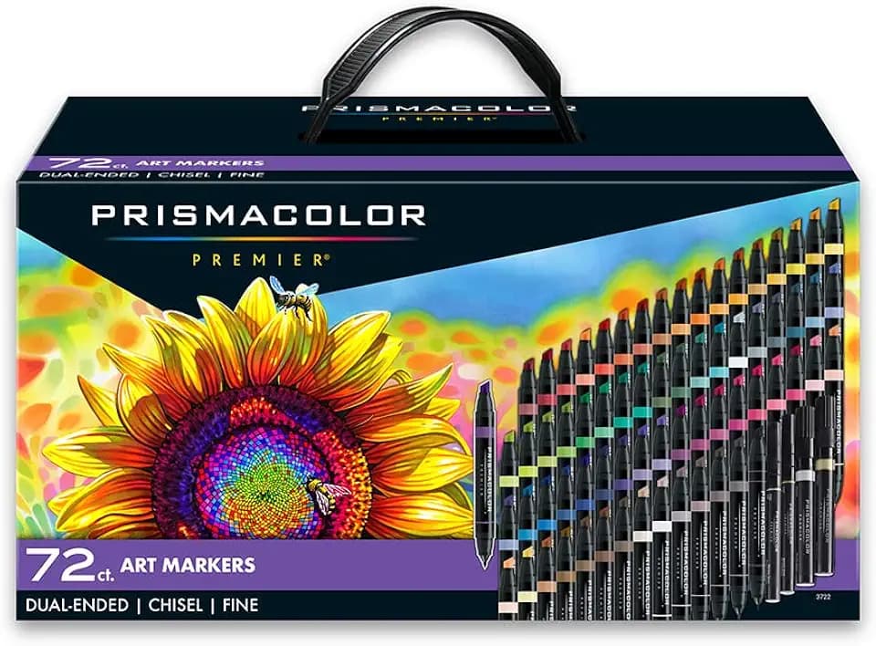 Prismacolor Premier Dual-Ended Art Markers, Alcohol Marker Set, Assorted Colors, 72 Count - Adult Coloring, Drawing, Arts & Crafts, Bible Study Supplies