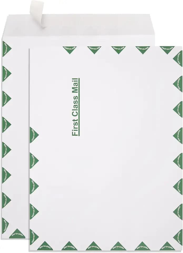 Blue Summit Supplies 100 9" x 12" First Class Envelopes, Self Seal, White