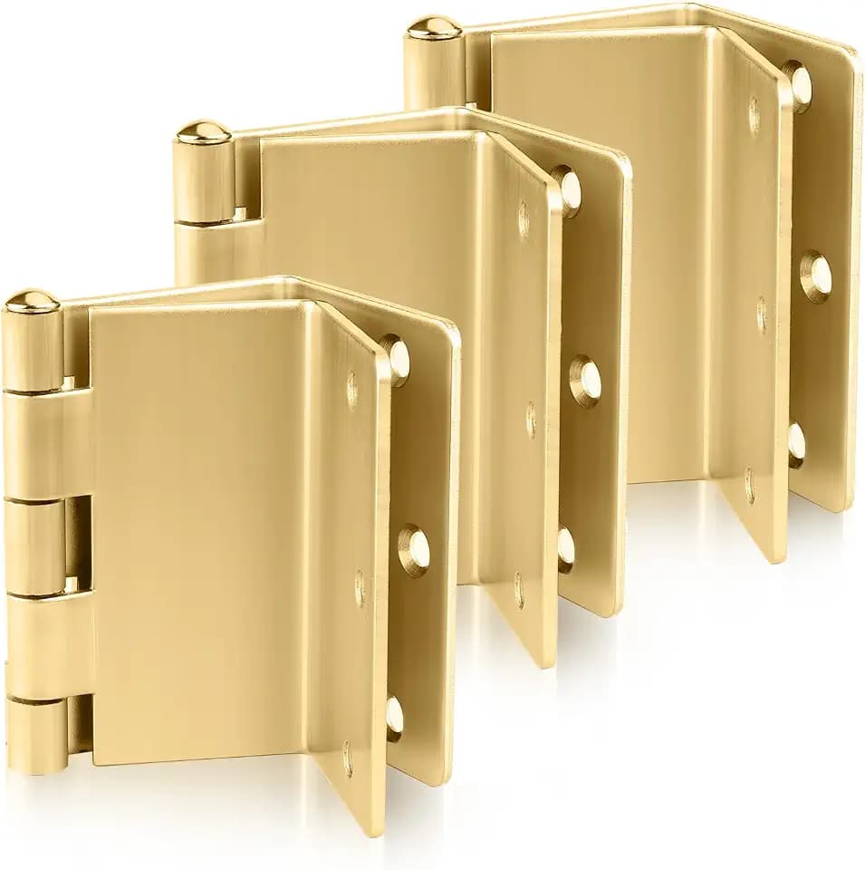 Haidms 3 Pack 3.5 Inch Gold Offset Door Hinges with 1/4" Radius Corner