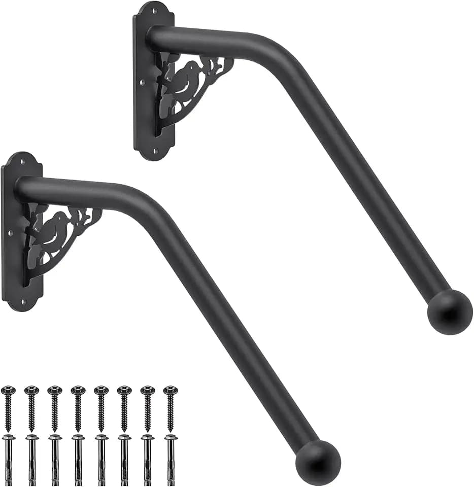 SELEWARE Handrails for Outdoor Steps Wall Mount Stair Railing for 1-3 Steps