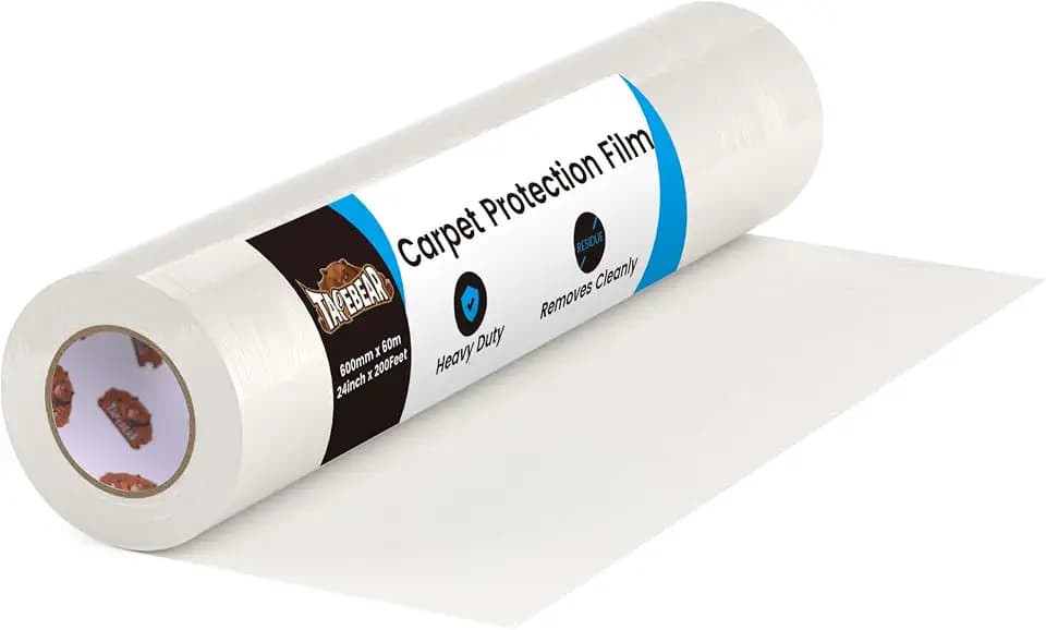 TAPEBEAR Carpet Protection Film 24" x 200' Self Adhesive Carpet Cover
