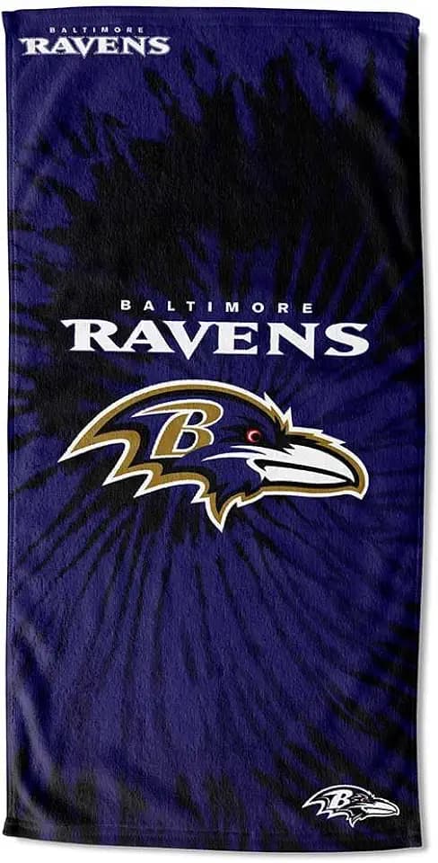 Northwest NFL Baltimore Ravens Unisex-Adult Beach Towel, 30" x 60", Psychedelic