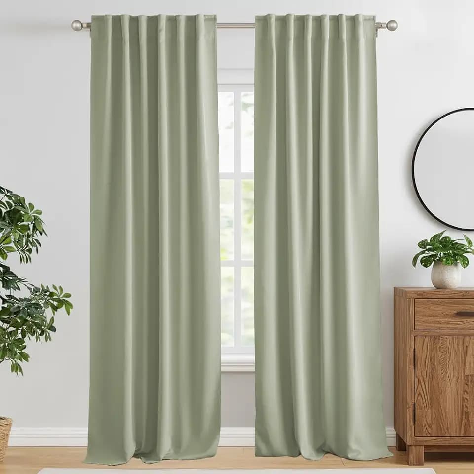 RYB HOME Blackout Curtains 80 inches Long for Bedroom Living Dining Room
