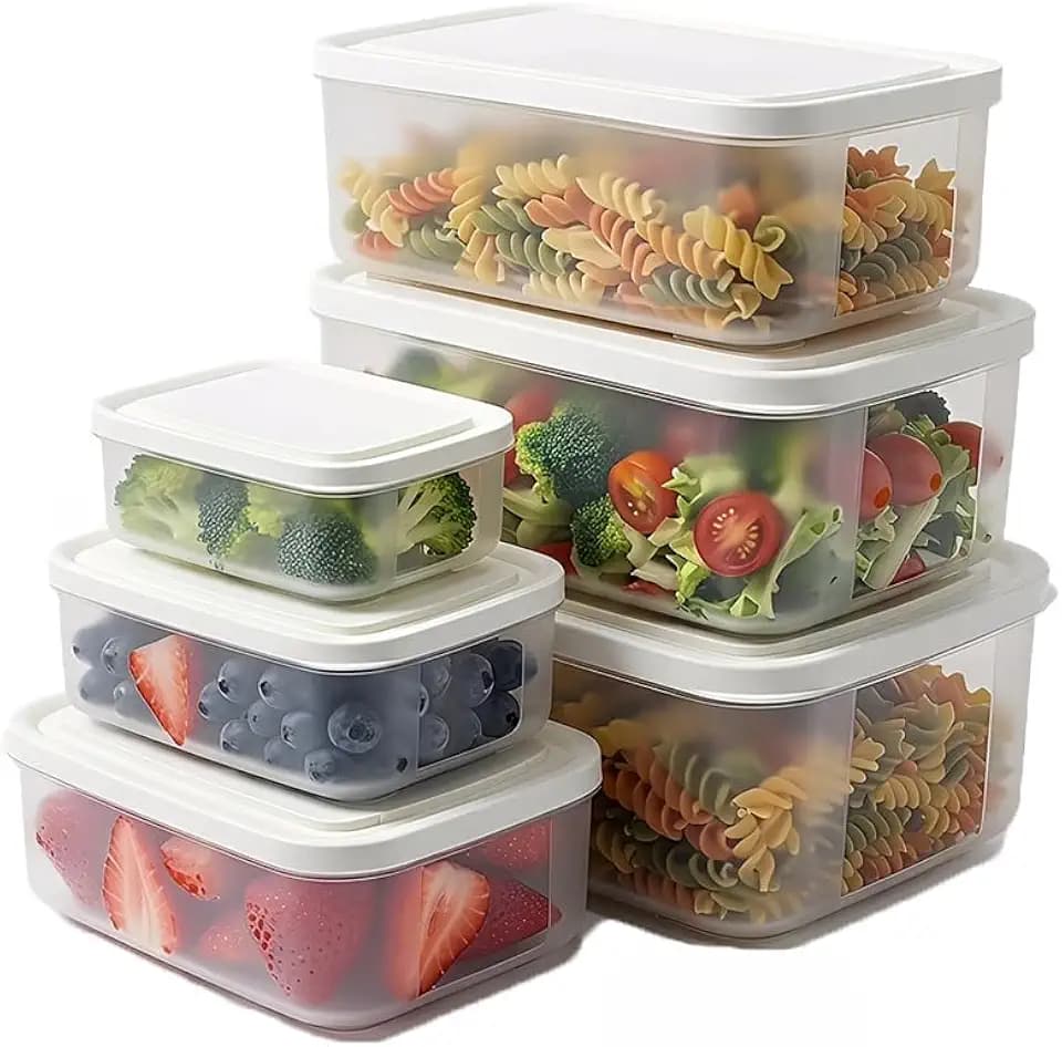6 Pack Square Food Storage Containers with Lids BPA- Free Reusable Meal Prep Plastic Food Containers Set of 3 Pack Leakproof Leftovers Container
