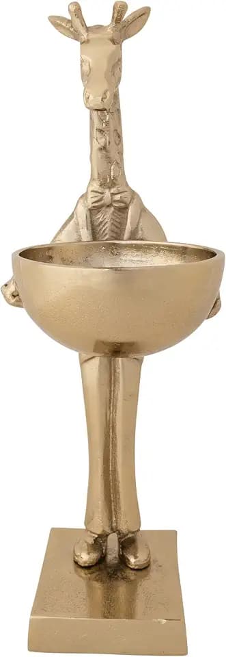 Creative Co-Op Cast Aluminum Giraffe Holding Bowl, Gold Finish