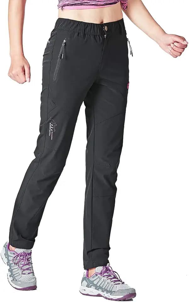 Gopune Women's Hiking Pants Lightweight Quick Dry Water Resistant Elastic Waist Workout Travel Athletic Joggers