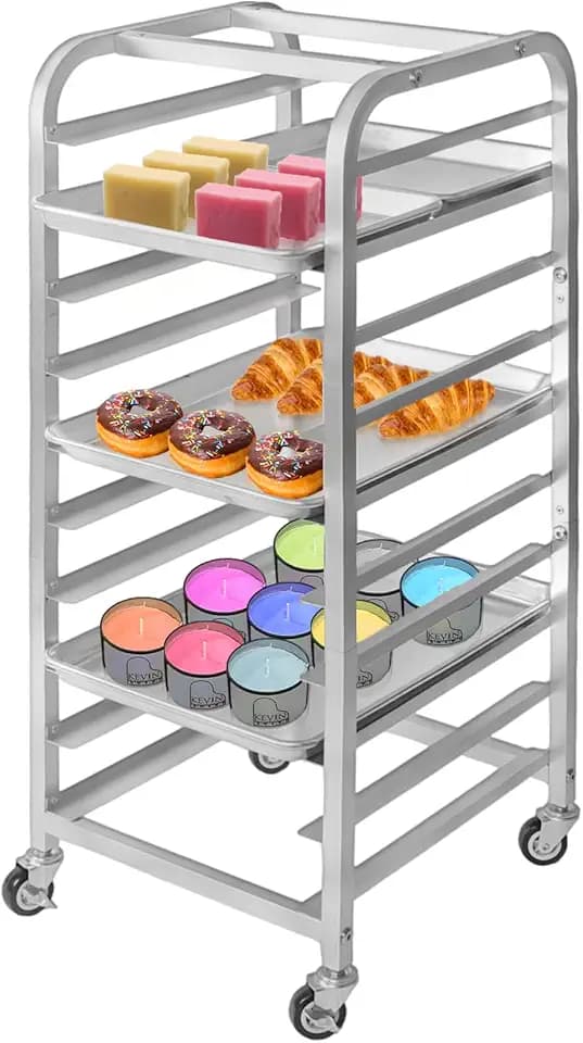lopeztek 10-Tier Quarter & Half Sheet Pan Rack with Wheels for Home Use