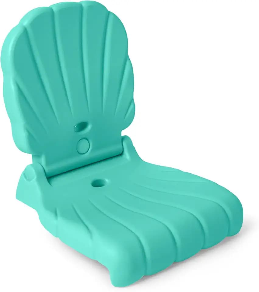 Step2 Kids Shell Flip Seat, Portable Outdoor Chair for Poolside, Camping, Beach, Stadium, Providing Back Support, Made of UV20 Durable Plastic, Mint