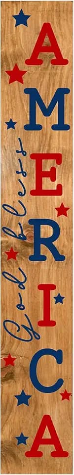 Calloway Mills 118834707 God Bless America Porch leaner, 47" x 7.25"