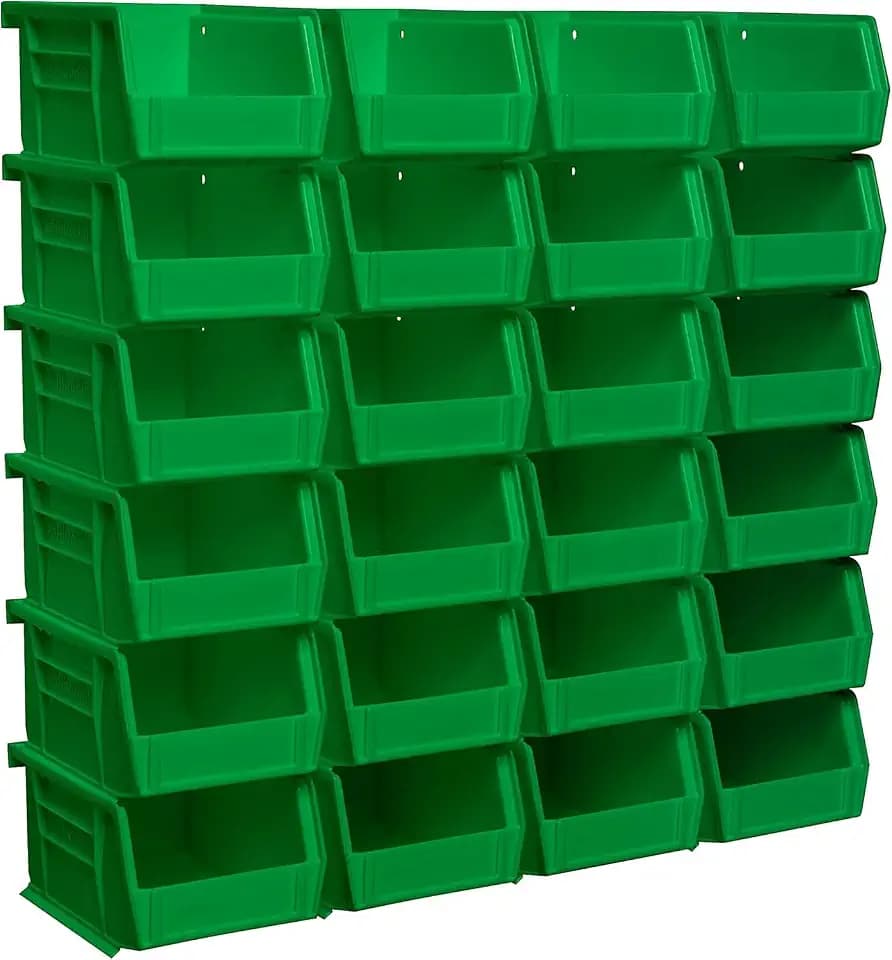 Akro-Mils 30210 AkroBins Plastic Storage Bins, 5"x4"x3", Green, 24-Pack
