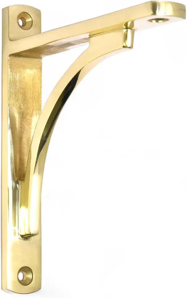 STYLENT Decor Brass Shelf Bracket | Antique Brackets for Shelving | Heavy Duty Vintage, DIY | L Shaped Wall Mounted Floating | (4.88 Pack of 1)