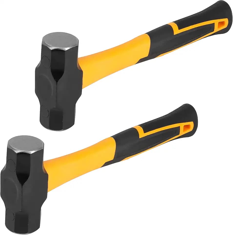 HOIGON 2 Pack 2 Lb Mini Sledge Hammer, 11 Inch Pro-grade Sledge Hammer Tool with Fiberglass Handle, Stoning Club Hammer for Carpentry, Construction, Mechanic Work