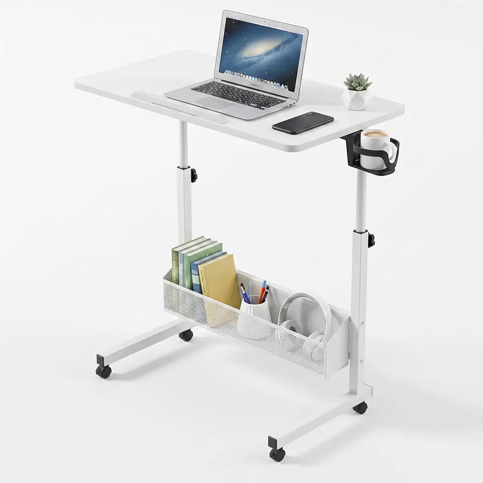 Garvee Adjustable Height Standing Desk, Mobile Computer Desk with Wheels