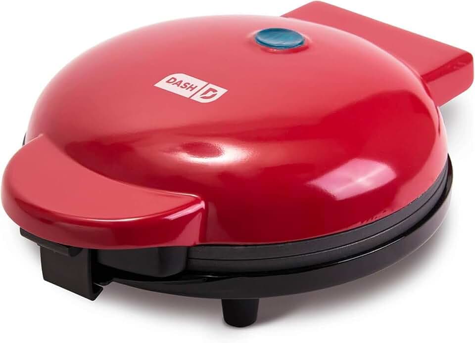 Dash Round Express Electric - Pancake Maker & Eggs Griddle System - Healthy Breakfast Maker - Quick Heat-Up & Easy Cleanup - nonstick surface - Red