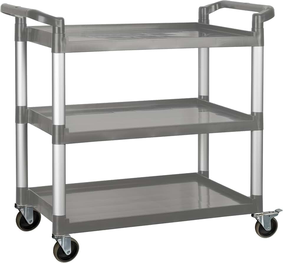 Winco 40 3/4" Gray Heavy-Duty Utility Cart