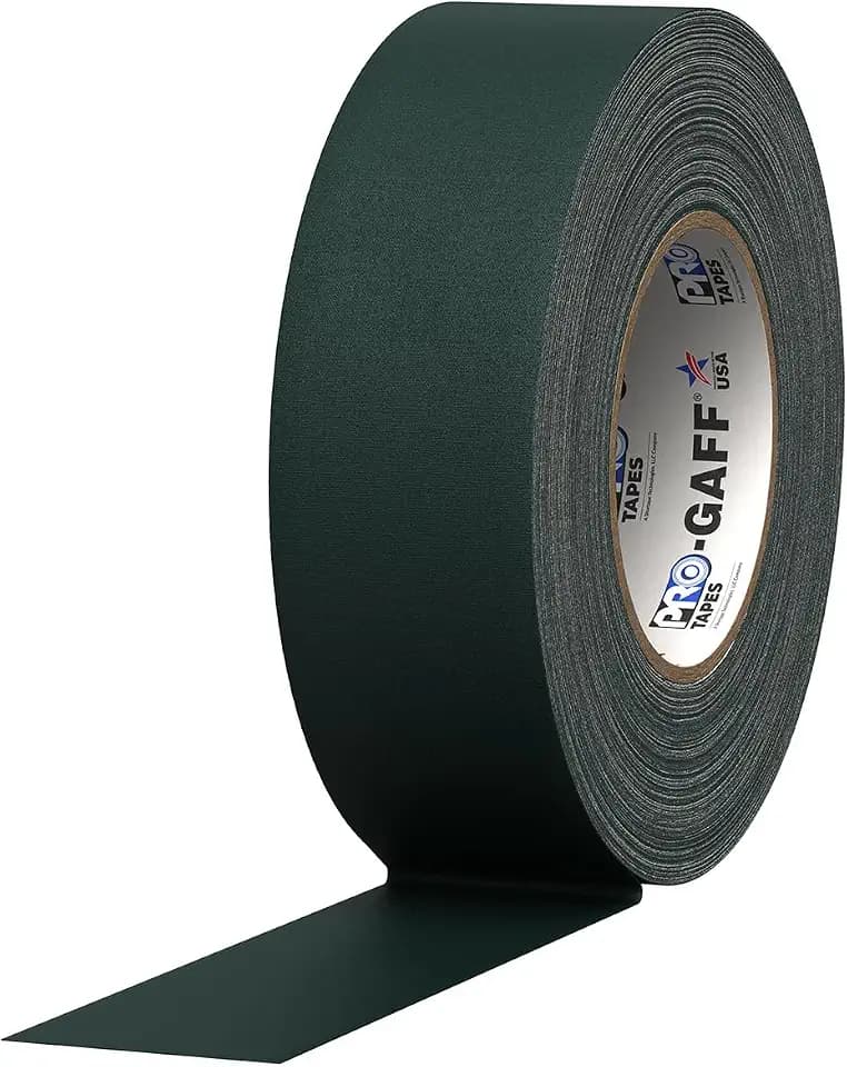 ProTapes Pro Gaff Premium Matte Cloth Gaffer's Tape with Rubber Adhesive, 11 mils Thick, 55 yds Length, 2" Width, Green (Pack of 1)