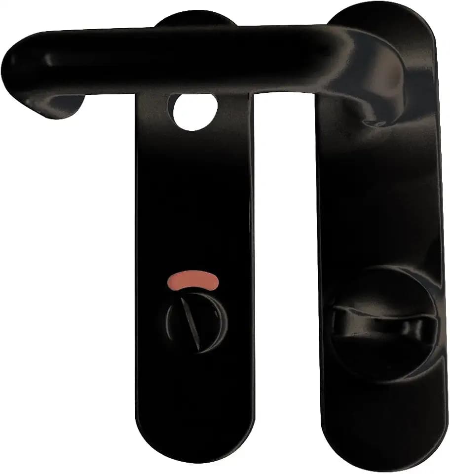 Alpertec Kunststoff - LS für Badtüren WC mit Sperrriegel inklusive Befestigungsmaterial, schwarz, 40131870