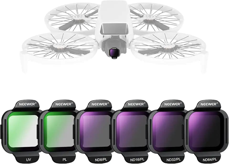 NEEWER ND/PL Filter Zubehörset kompatibel mit DJI Flip/Lito X1 Drone, ND8/PL ND16/PL ND32/PL ND64/PL PL UV HD Neutraldichte und Polarisationsfilter Set zum Aufstecken, FL-N35