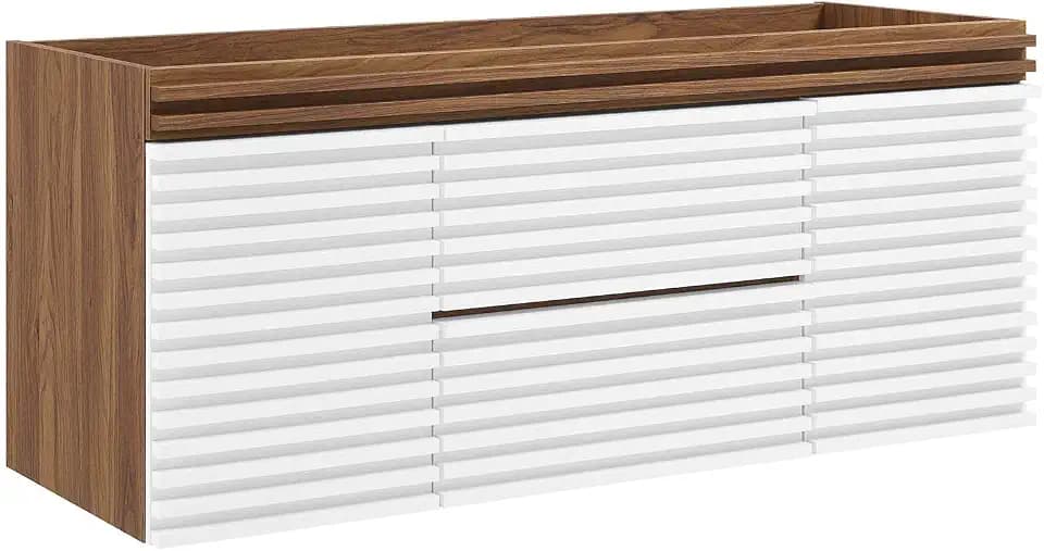 Modway Render 48" Single Sink Compatible (Not Included) Bathroom Vanity Cabinet in White Walnut