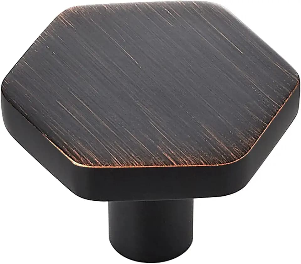 Oil Rubbed Bronze Cabinet Knobs Hexagon 15 Pack Solid Kitchen Hardware