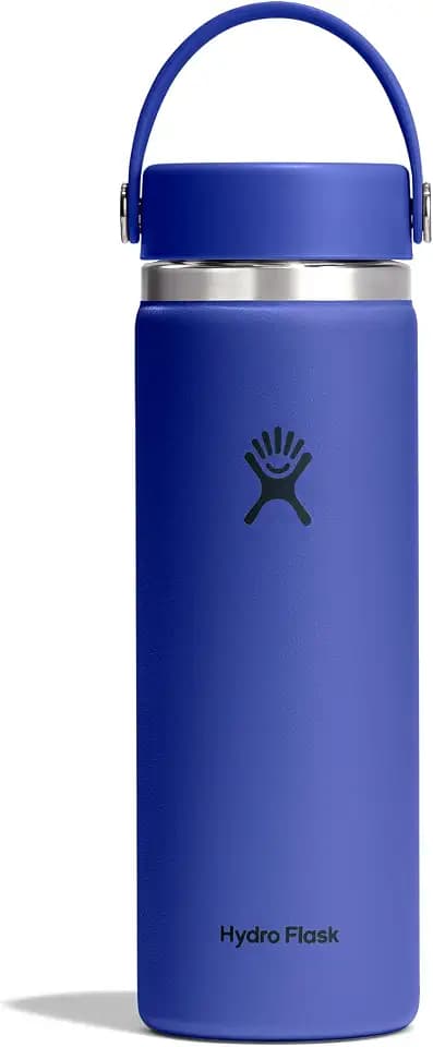Hydro Flask Water Bottle - Insulated Stainless Steel - Wide Mouth Flex Lid, Non Spill, Leakproof and Refillable in 20 Oz Capri Blue