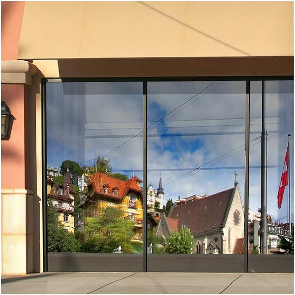 BDF S15 Window Film Daytime Privacy and Heat Control Mirror Silver 15 (Dark) - 48in X 50ft