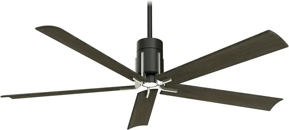 Minka-Aire F684L-MBK/BN Clean 60 Inch Ceiling Fan with Integrated 10W LED Light and DC Motor in Matte Black/Brushed Nickel Finish