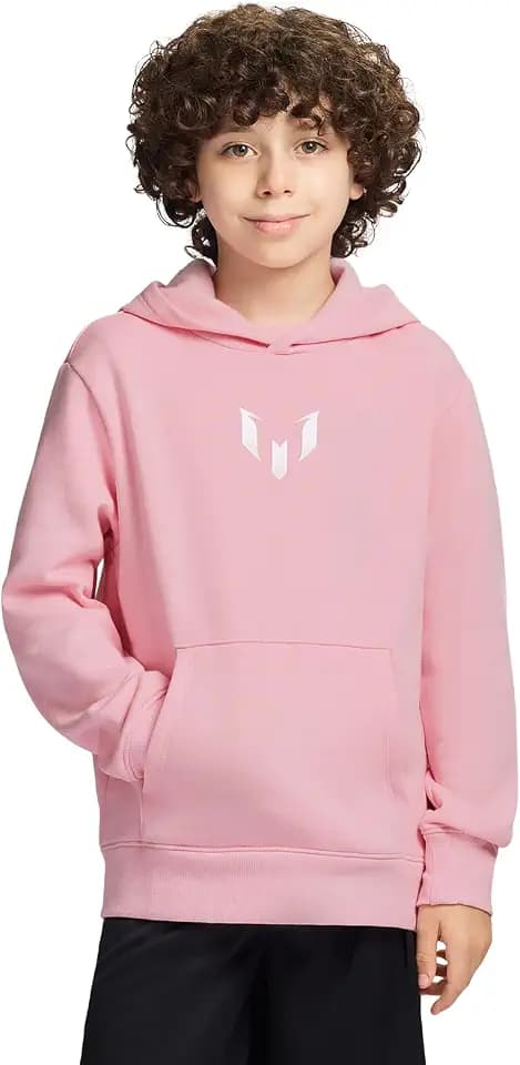 Messi Boys' Long Sleeve, Standard Fit Hoodie Sweatshirt, Comfortable Fleece