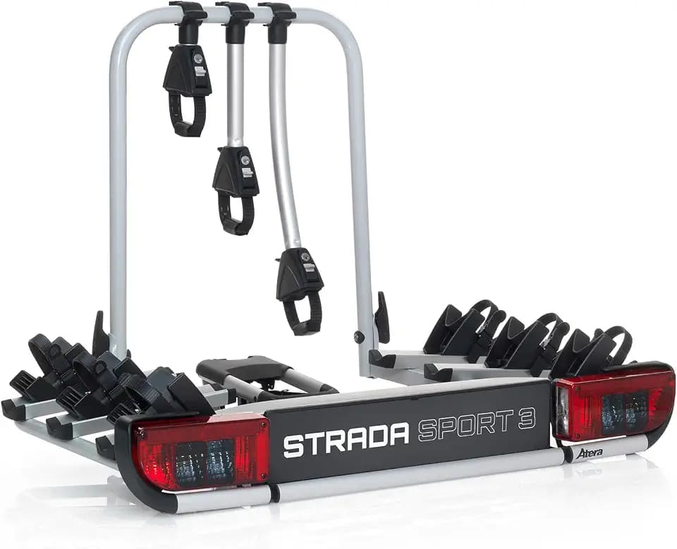 Atera 022685 Fahrradträger Strada Sport 3, Kupplungsträger, für 3 Fahrräder, silber