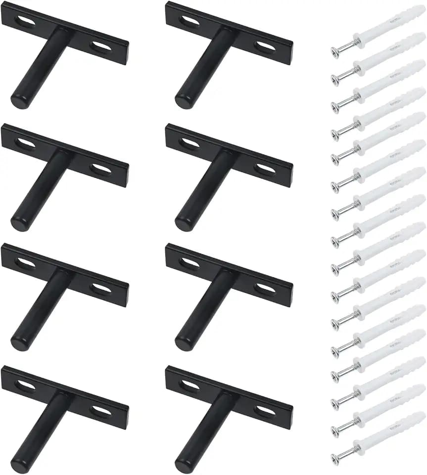 Antrader Black Floating Shelf Bracket,2" Hidden Shelf Brackets,8Pcs