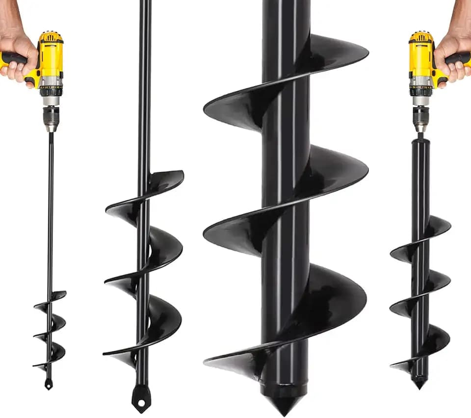 2 Pack Auger Drill Bit 1.6" x 16.5" & 3.5" x 16" Garden Auger Spiral Drill Bit,Bulb Auger for Cordless Drill,Drill Auger Bit for Planting,Garden Auger for 3/8" Hex Driver Drill
