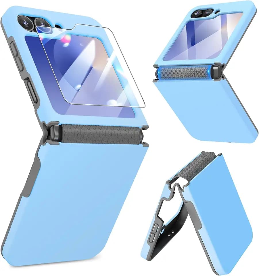 Caka for Samsung Galaxy Z Flip 6 & 5 Case with Hinge & Screen Protector