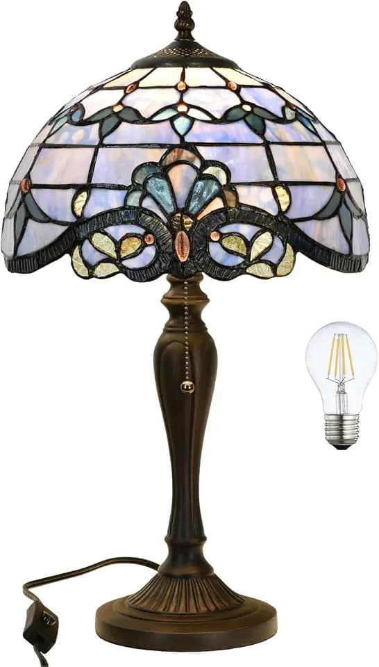 TL0015 Tiffany Table Lamp Blue Baroque Stained Glass Lamp